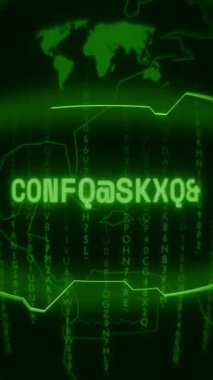 Eski yeşil Dikey Retro CRT ekranı rastgele hata ve Haking biçimi içinde görünen metin CONFIGURING 'i gösterir