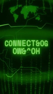 Eski yeşil Dikey Retro CRT ekranı, metin CONNECTION DENİED 'i rastgele hata ve Haking biçiminde gösterir