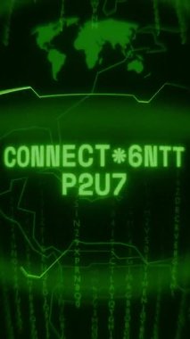 Eski yeşil dikey Retro CRT ekranı metin CONNECTIVITY KAYIP 'i gösteriyor Rastgele hata ve Haking biçimi