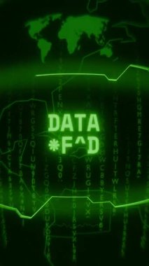 Eski yeşil Dikey Retro CRT ekranı, rastgele hata ve Haking biçiminde görünen DATA kayıplarını gösterir