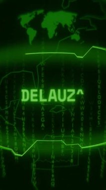 Eski yeşil Dikey Retro CRT ekranı rastgele arıza ve Haking biçimi ile ortaya çıkan metni gösterir