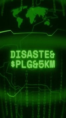 Eski yeşil dikey Retro CRT ekranı, rasgele arıza ve Haking tarzında görünen DÜŞÜN RESPONSE metnini gösterir