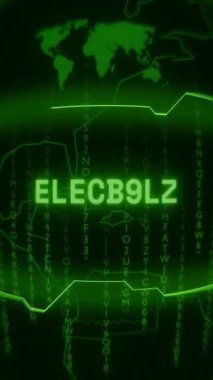 Eski yeşil Dikey Retro CRT ekranı, rastgele hata ve Haking biçiminde görünen metin ELECTION 'unu gösterir