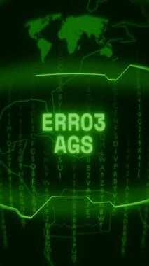 Eski yeşil dikey Retro CRT ekranı, rastgele hata ve Haking biçimi ile ortaya çıkan ERROR 500 metnini gösterir