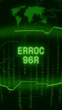 Eski yeşil dikey Retro CRT ekranı Haking biçimi ve rasgele arızada görünen ERROR 503 metnini gösterir