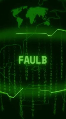 Eski yeşil Dikey Retro CRT ekran Rastgele hata ve Haking biçiminde görünen metni gösterir