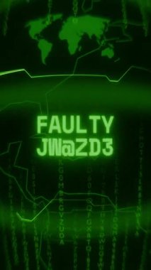 Eski yeşil dikey Retro CRT ekran Rastgele hata ve Haking biçiminde görünen Hata Modülü metnini gösterir