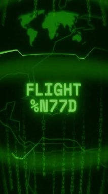 Eski yeşil Dikey Retro CRT ekranı rastgele hata ve Haking biçimi içinde görünen metin Uçarken ALERT 'i gösterir