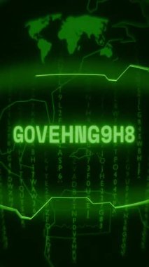 Eski yeşil dikey Retro CRT ekran rastgele arıza ve Haking biçimi görünümlü metin GOVERNMENT göstermek