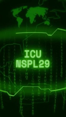 Eski yeşil dikey Retro CRT ekranı, rastgele arıza ve Haking stilinde görünen metni gösterir