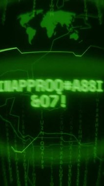 Eski yeşil dikey Retro CRT ekranı INAPPROPRIATE POST metnini rastgele hata ve Haking biçiminde gösterir