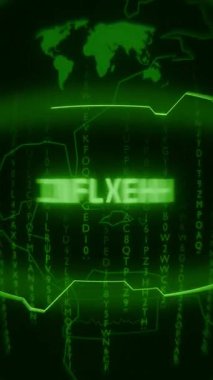 Eski yeşil dikey Retro CRT ekranı rastgele hata ve Haking biçimi içinde INFLIight metnini gösterir