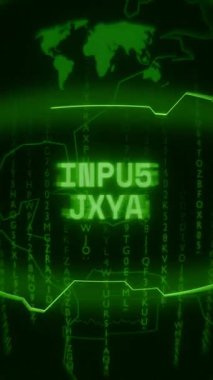 Eski yeşil Dikey Retro CRT ekranı INIT metnini gösteriyor Rastgele hata ve Haking biçimi