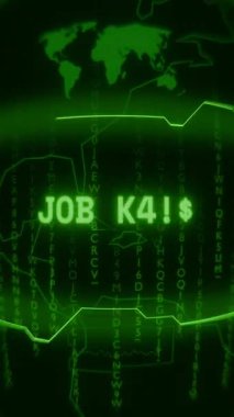 Eski yeşil Dikey Retro CRT ekranı INIT 'nin rastgele hata ve Haking tarzında ortaya çıktığını gösterir