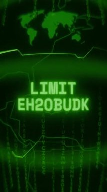 Eski yeşil dikey Retro CRT ekranı LIMIT EXCEEDED metnini rastgele hata ve Haking biçiminde gösterir