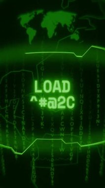 Eski yeşil dikey Retro CRT ekran rasgele hata ve Haking biçimi içinde ortaya çıkan metin yükünü gösteren ERROR