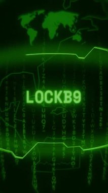 Eski yeşil Dikey Retro CRT ekranı rastgele arıza ve Haking biçimi ile kilitlenmiş metni gösterir