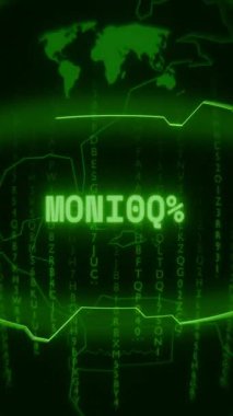 Eski yeşil dikey Retro CRT ekran rastgele hata ve Haking biçimi görünümlü metin MONITOR göstermek