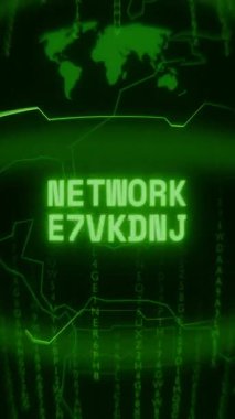 Eski yeşil Dikey Retro CRT ekranı NETworK zaman aşımını gösteren metin rastgele hata ve Haking biçimi