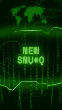 Eski yeşil Dikey Retro CRT ekranı, rastgele hata ve Haking stilinde görünen Yeni Meme 'yi gösterir