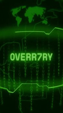 Eski yeşil Dikey Retro CRT ekranı Rastgele hata ve Haking tarzında görünen aşırı verTEMP metnini gösterir