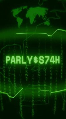 Eski yeşil dikey Retro CRT ekran rastgele hata ve Haking biçimi içinde görünen metin PARLIAMENT gösterilir