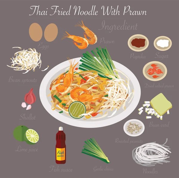 Tayland gıda Tayland kızarmış Noodle ile karides