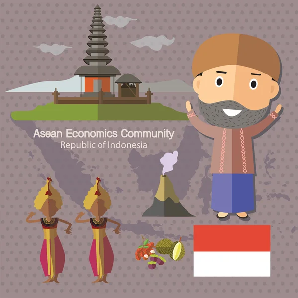ASEAN economie Gemeenschap Aec Indonesië — Stockvector