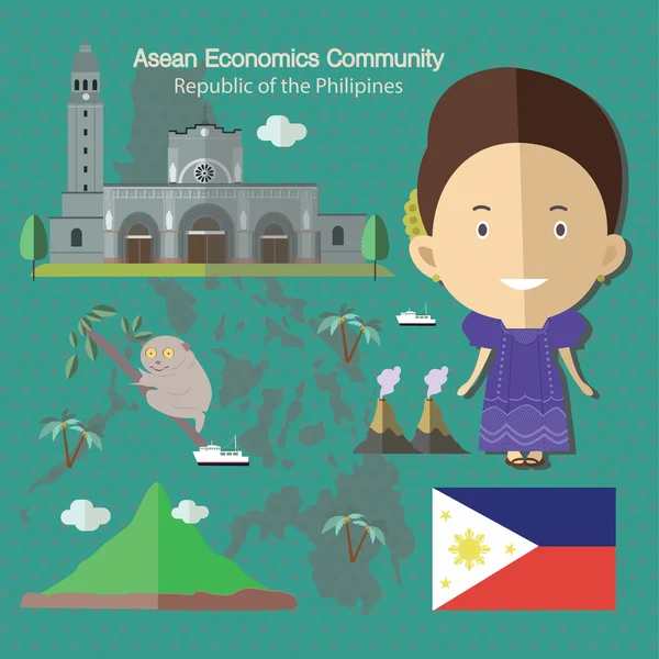 Communauté économique de l'ANASE AEC Philippines — Image vectorielle