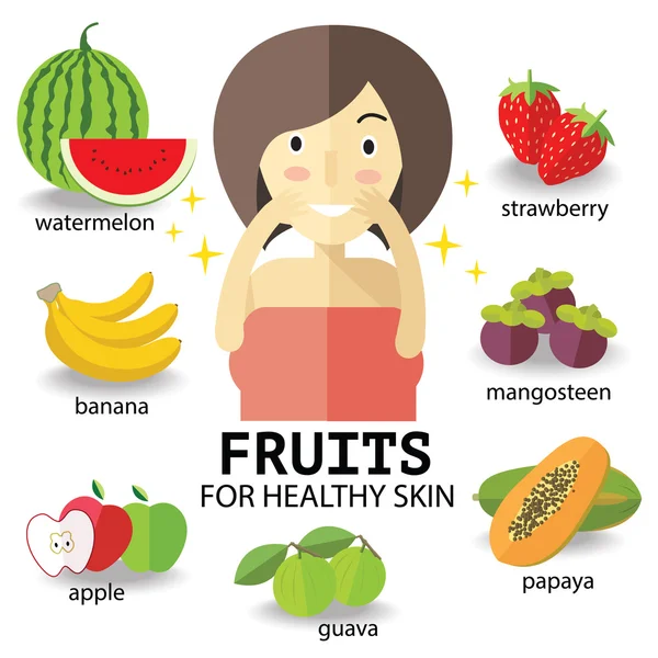 Fruits pour une peau saine — Image vectorielle