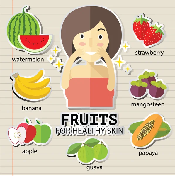 Fruits pour une peau saine — Image vectorielle