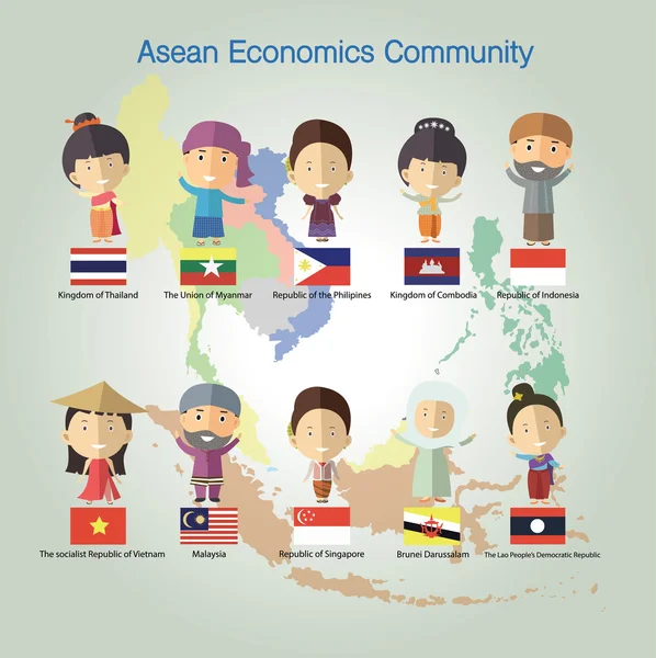 AEC Azji zestaw — Wektor stockowy