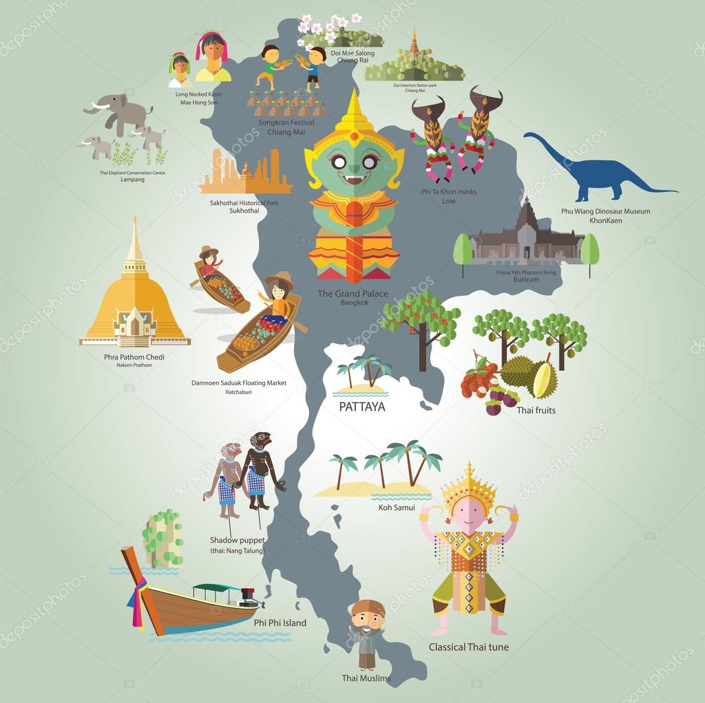 Travel to Thailand Vector Image by sajja Vector 