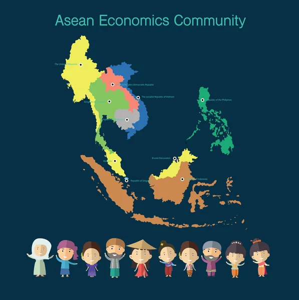 Communauté économique de l'ASEAN (AEC) ) — Image vectorielle