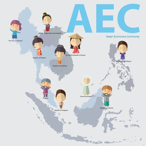 Asean 経済コミュニティ (Aec) — ストックベクタ