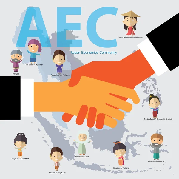 Ekonomia ASEAN Wspólnoty (Aec) — Wektor stockowy
