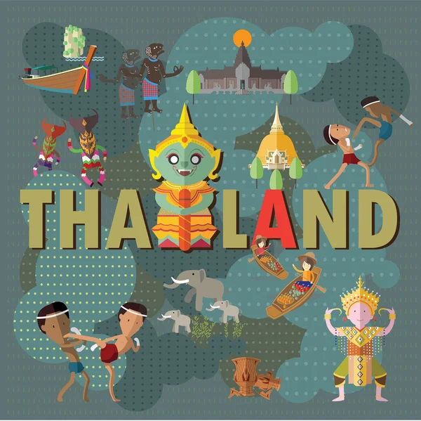 Podróż do Tajlandii — Wektor stockowy