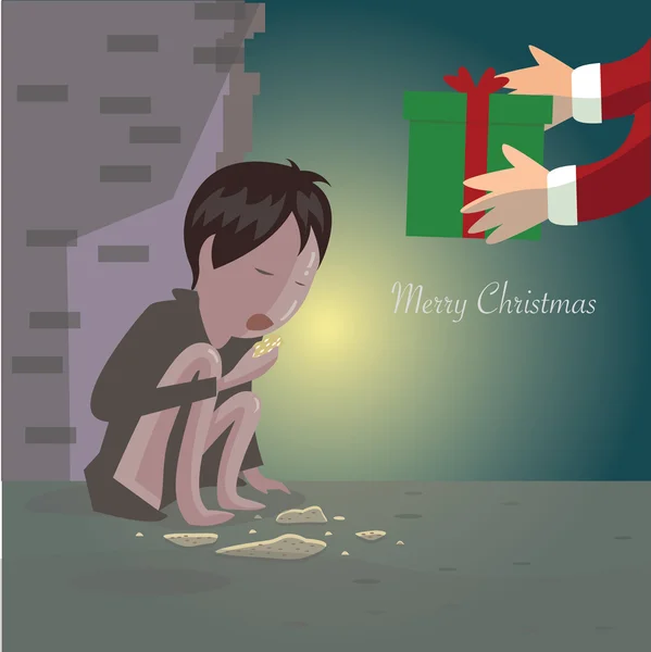 Feliz Natal para as crianças desfavorecidas —  Vetores de Stock