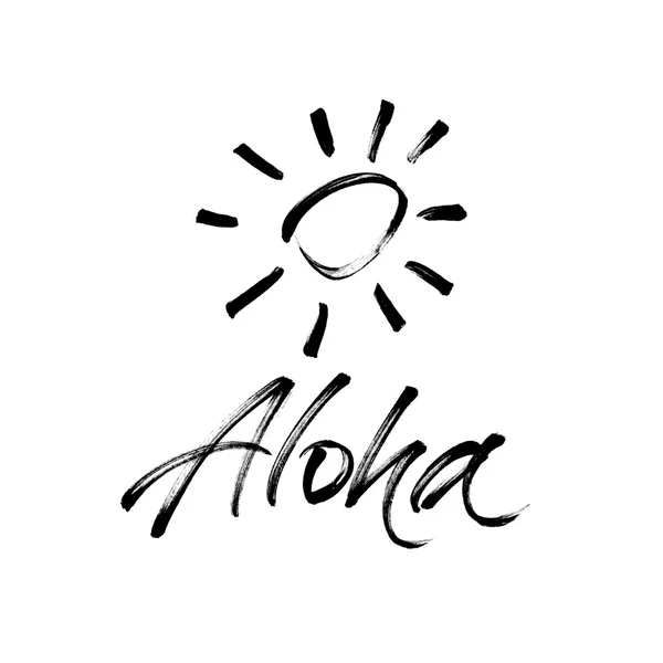 Aloha borstel inkt belettering — Stockfoto