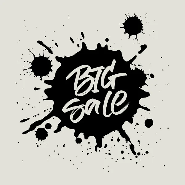 Big Sale lettering on ink splash background — Stock Vector