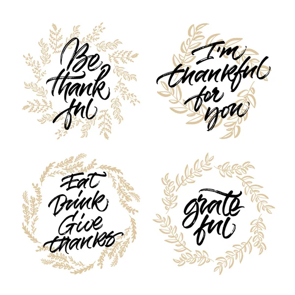 Set of Thanksgiving cards — Stock Vector