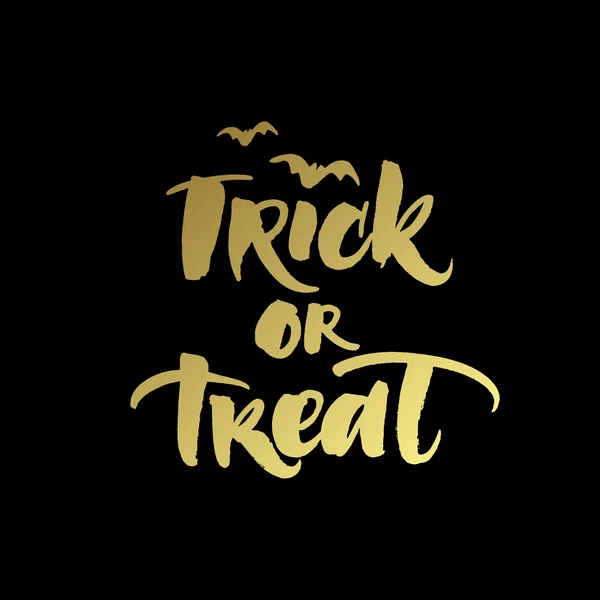 Trick or treat Halloween greeting card - Stok Vektor