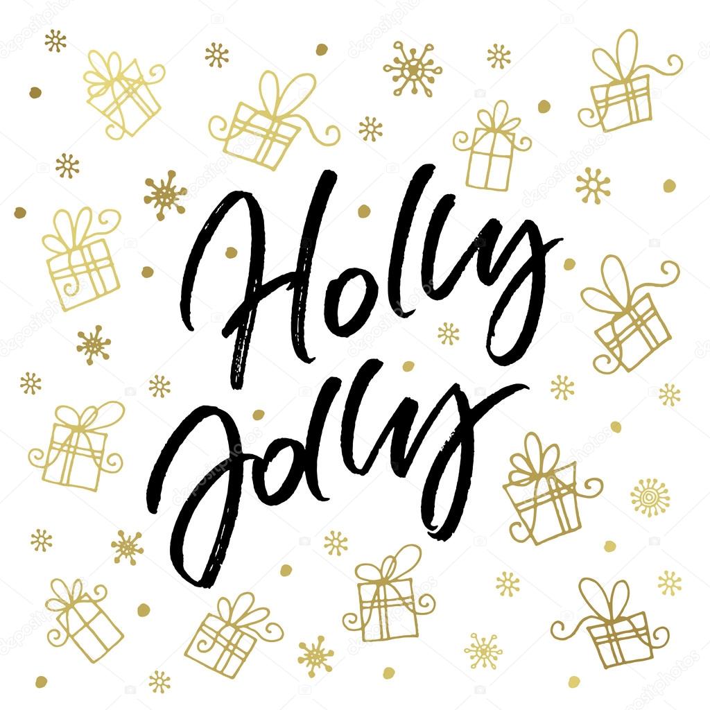 Holly Jolly Christmas greeting card