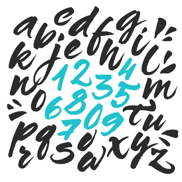 Hand målade borste alfabetet — Stock vektor