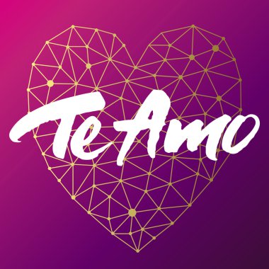 Love card design Te Amo clipart
