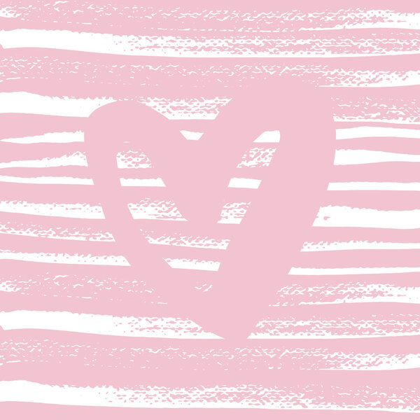 Hand painted pink heart on scratched lines background