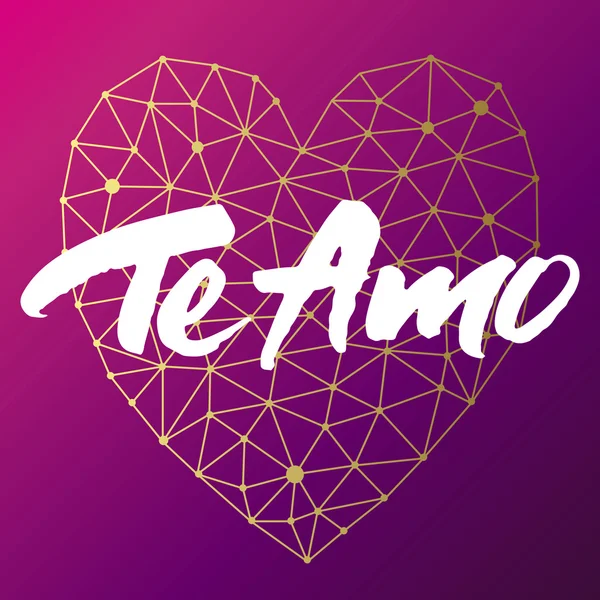 Design de cartão de amor Te Amo — Vetor de Stock