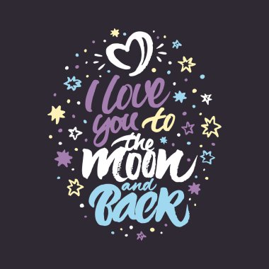 I love you to the moon and back clipart
