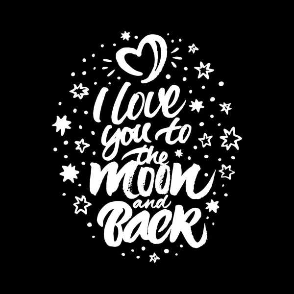 I love you to the moon and back — Stock Vector