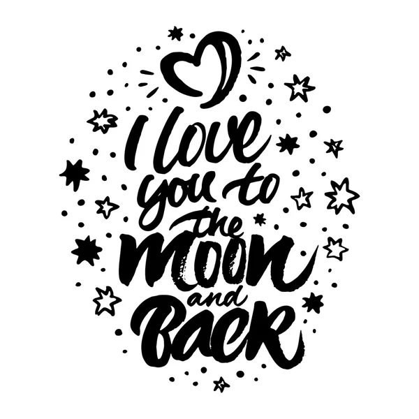 Te amo a la luna y de vuelta — Vector de stock